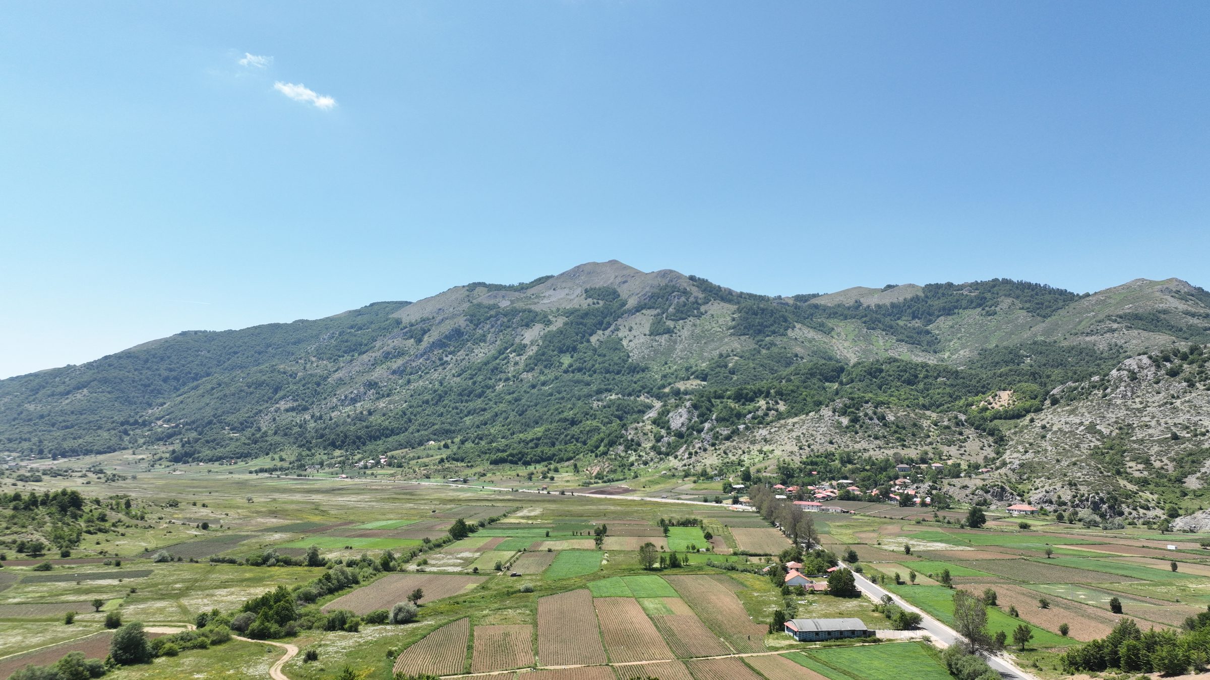The patchwork farm valley of Fushë-Studë