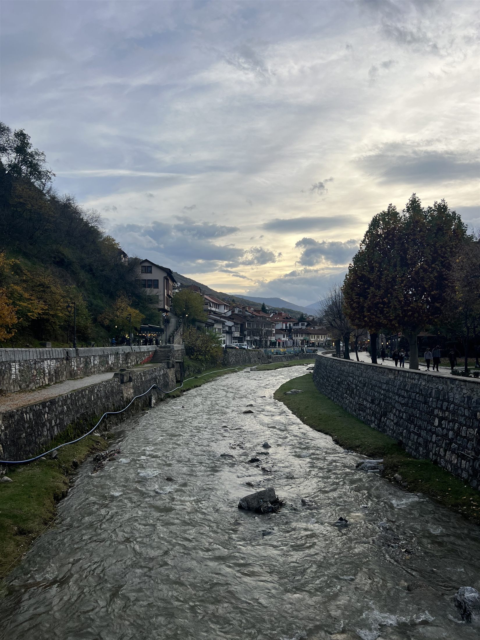 Prizren's Ottoman-era old town beneath its hilltop fortress